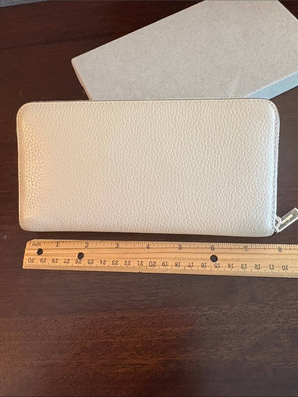 kate spade Cream and White Pebbled Leather Zip Wallet - Picture 9 of 17